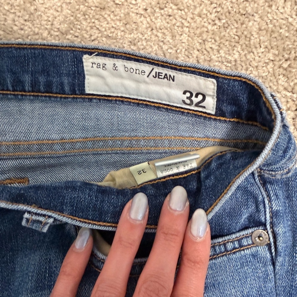 Rag & Bone Slim Straight Women's Jeans - Blue Size 32 - Picture 5 of 5